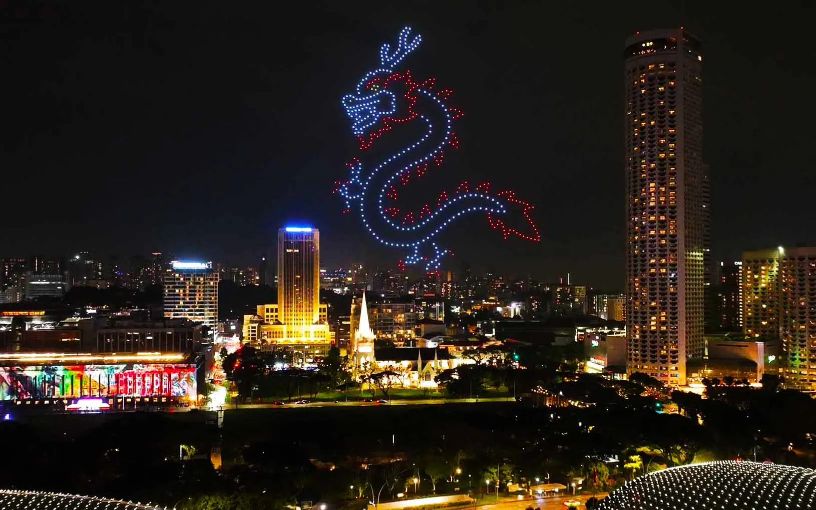 500 drones · Singapore · Brand promotion