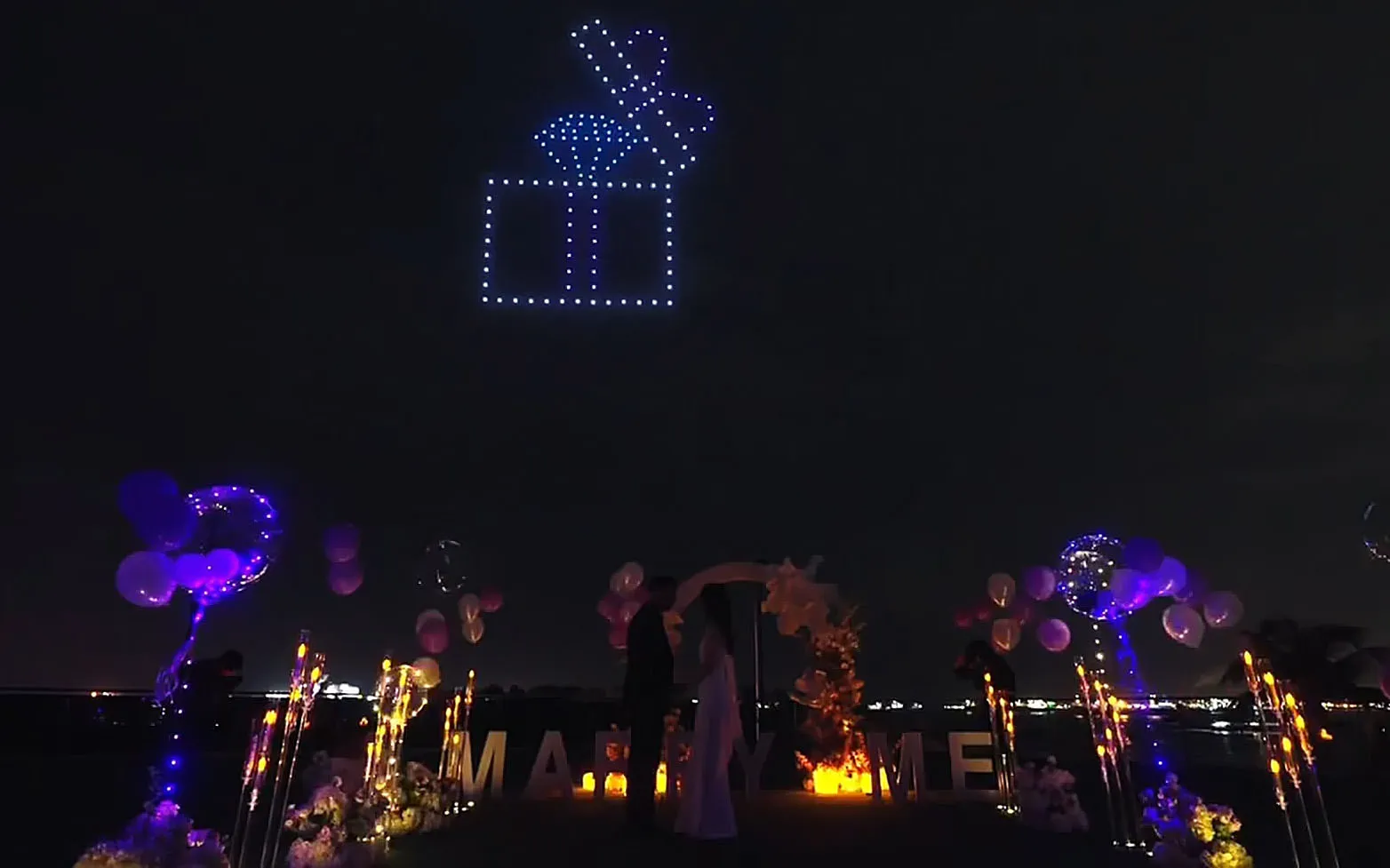 150 drones · Singapore · Wedding Proposal