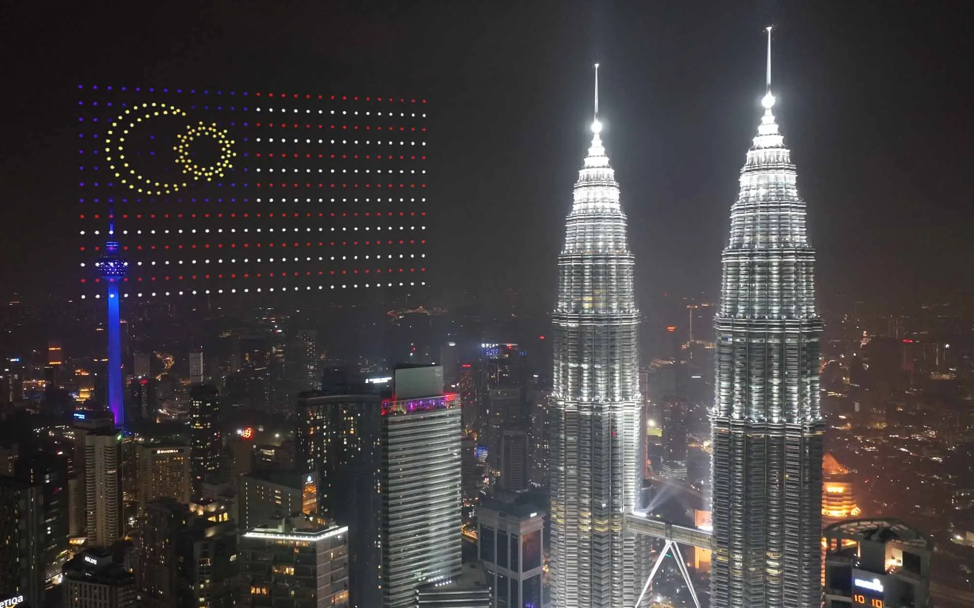 500 drones · Malaysia · Company celebration